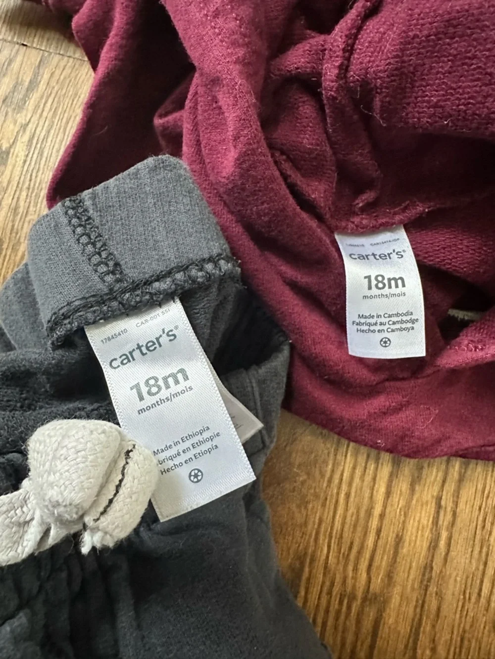 Carter’s Bear Hoodie and Dark Gray Jogger Set, size 18M